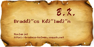 Bradács Kálmán névjegykártya