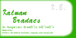kalman bradacs business card